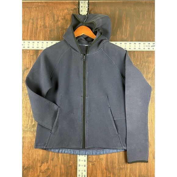 Lululemon Scuba Full Zip Hoodie Sweatshirt Navy‎ Blue Heather Womens 6 Vintage - Picture 1 of 9